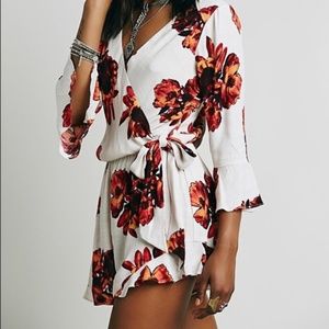 Free People All The Right Ruffles Romper Ivory